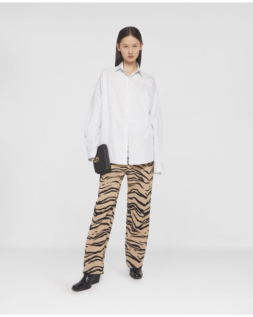 Stella McCartney White S-Wave Striped Jacquard Shirt