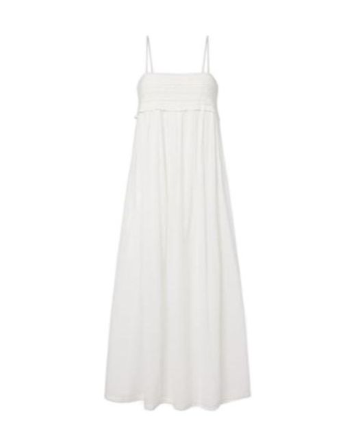 Posse White Danielle Lace-Trimmed Cotton Midi Dress
