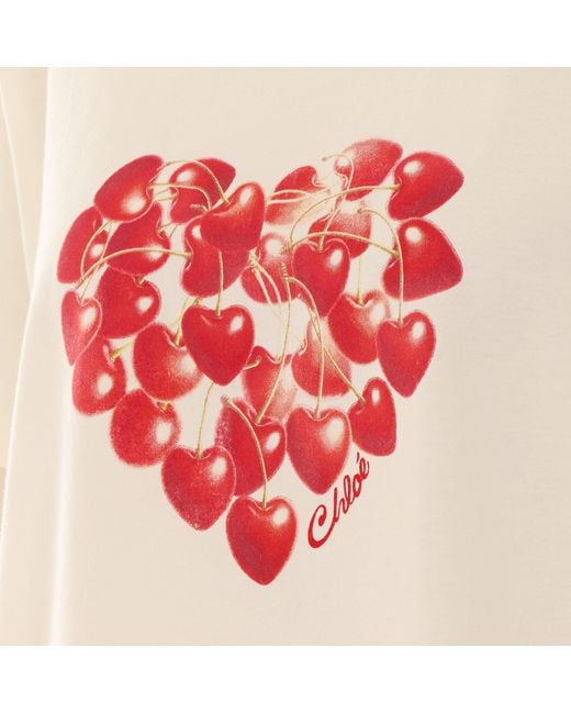 Chloé White Chloé Logo Printed Crewneck T-Shirt