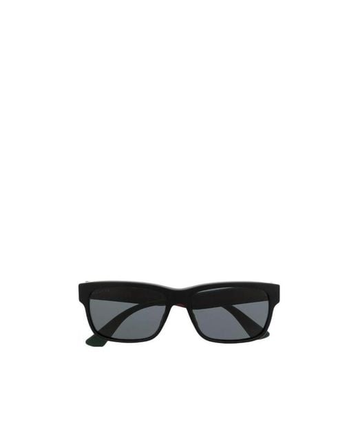 Gucci Black Eyewear Rectangular Frame Sunglasses