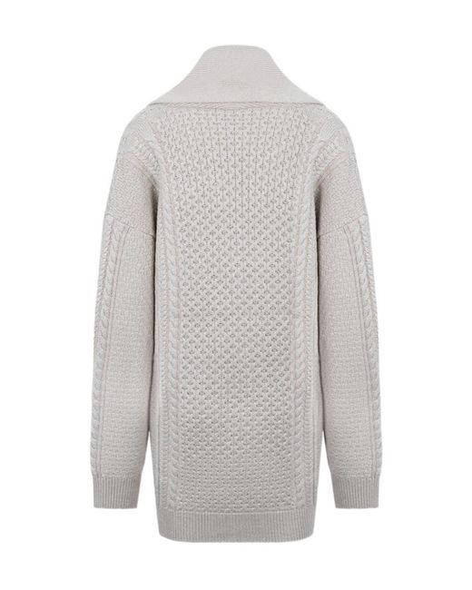 Fabiana Filippi Gray Long-Sleeved Knitted Cardigan