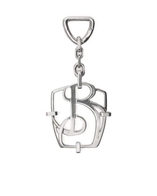 Burberry White B-Charm Keyring