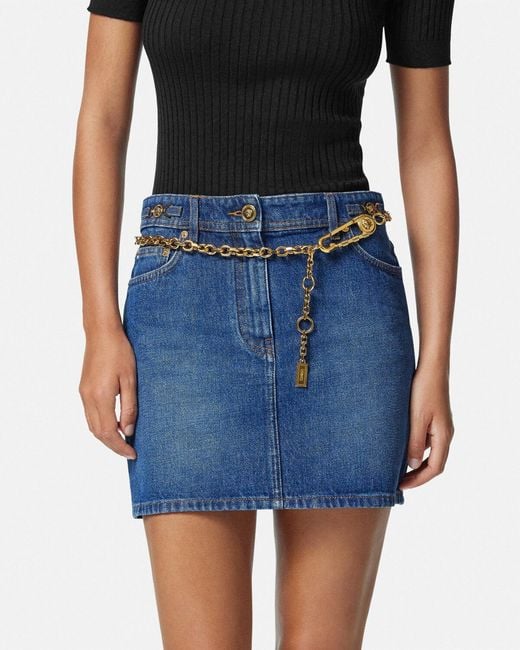 Versace Metallic Medusa Head Motif Chain Belt