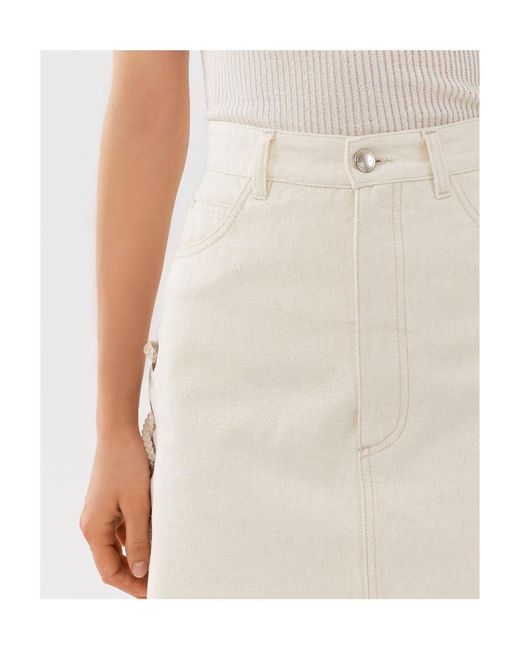 Chloé Natural Chloé Lacing Detailed Mini Skirt