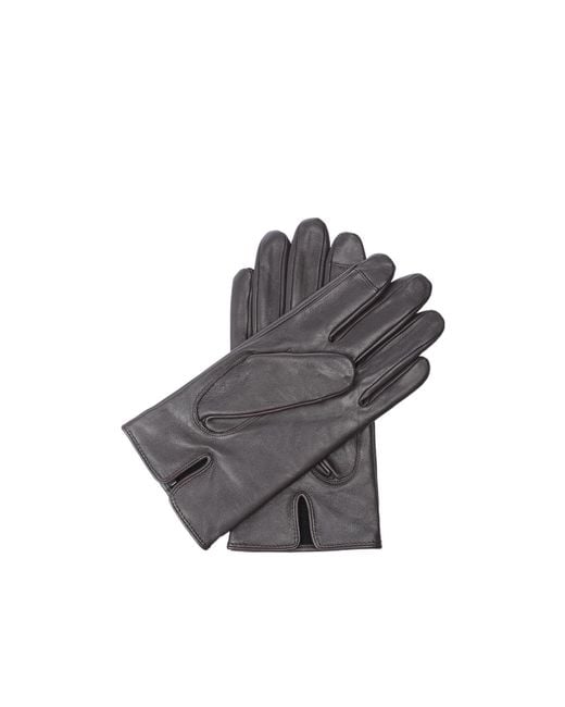 Boss Gray Gioli Leather Gloves for men