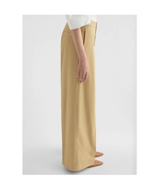 Jil Sander Natural Pleated Wide Leg Pants