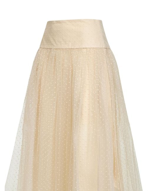 Zimmermann Natural Tulle Midi Skirt