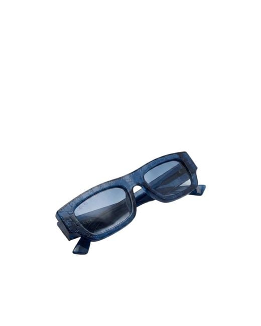 Gucci Blue Eyewear Rectangle Frame Sunglasses for men