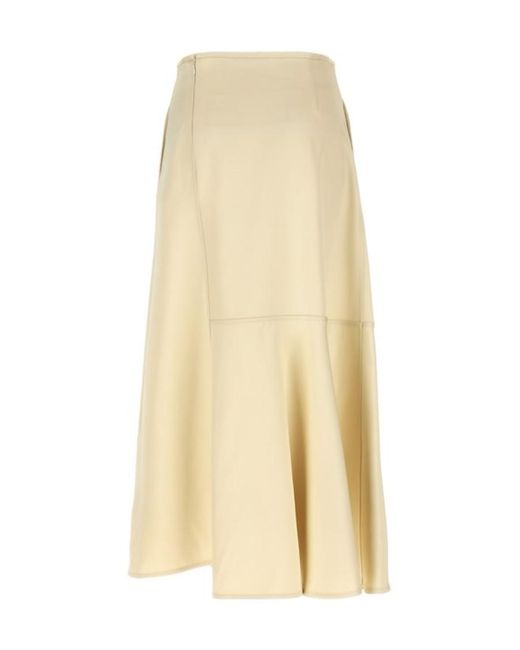 Jil Sander Natural High-Waist Panelled Midi Skirt