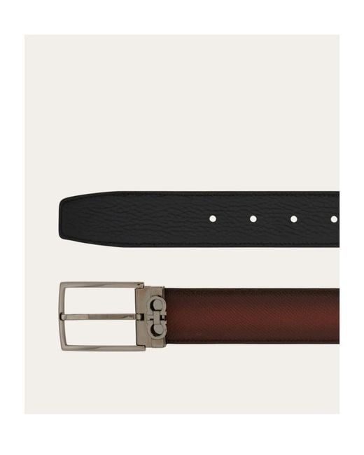 Ferragamo White Ferragamo Reversible Leather Belt for men