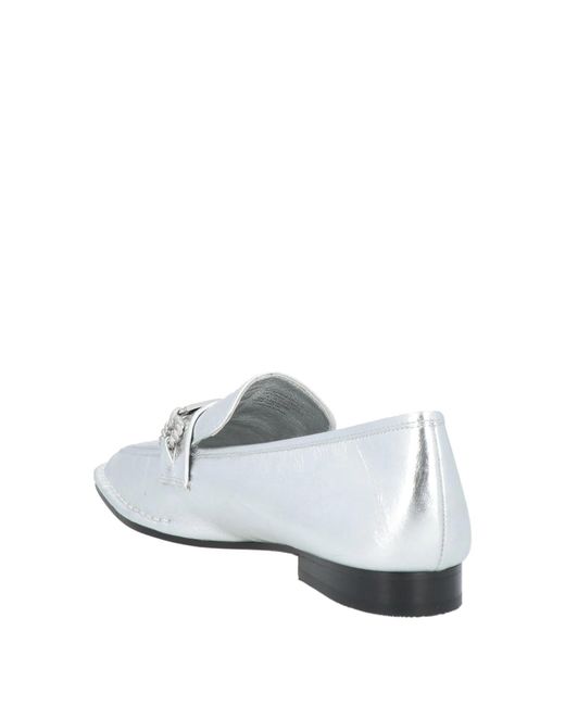 Tory Burch White Leather Loafers