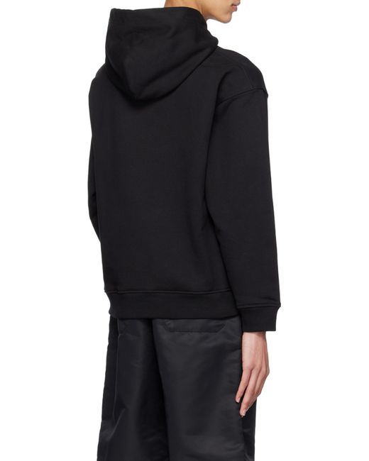 Valentino Black Vltn Logo Printed Drawstring Hoodie for men