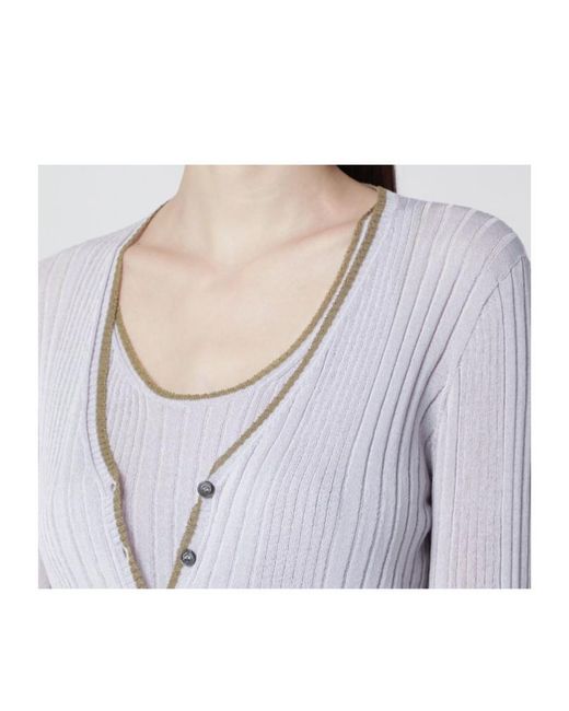 Roberto Collina Blue V-Neck Knitted Cardigan