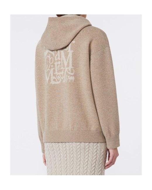 Max Mara Natural Kurt Zip-Up Knitted Hoodie