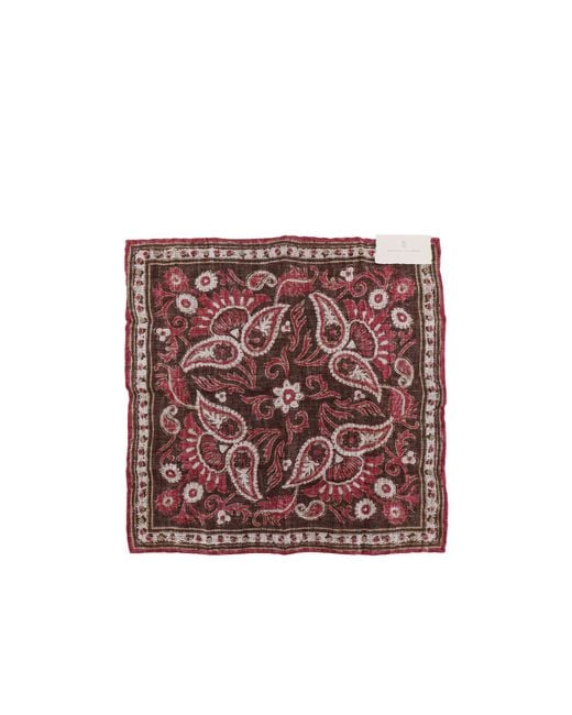 Brunello Cucinelli Motif Embroidered Scarf for men