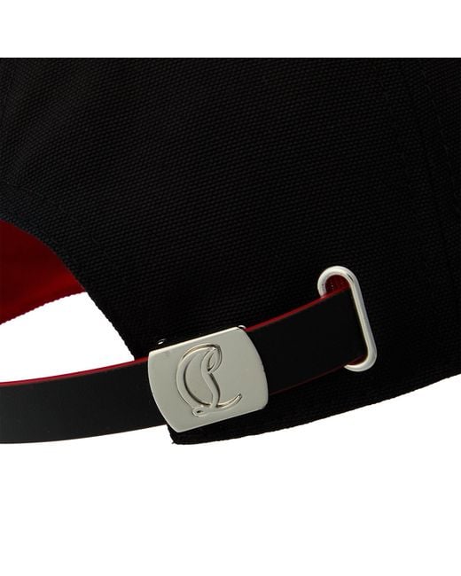 Christian Louboutin Black Solid Color Baseball Cap for men