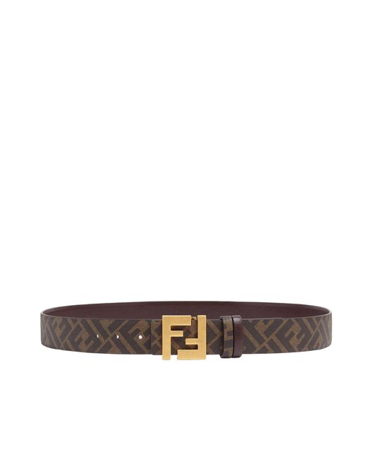 Fendi White Ff Squared Buckled Reversible Belt for men