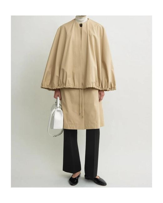 Totême Natural Totême Drawstring Detachable-Cape Coat
