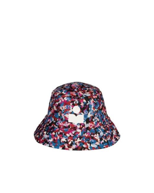 Isabel Marant White Allover Graphic Printed Drawstring Bucket Hat