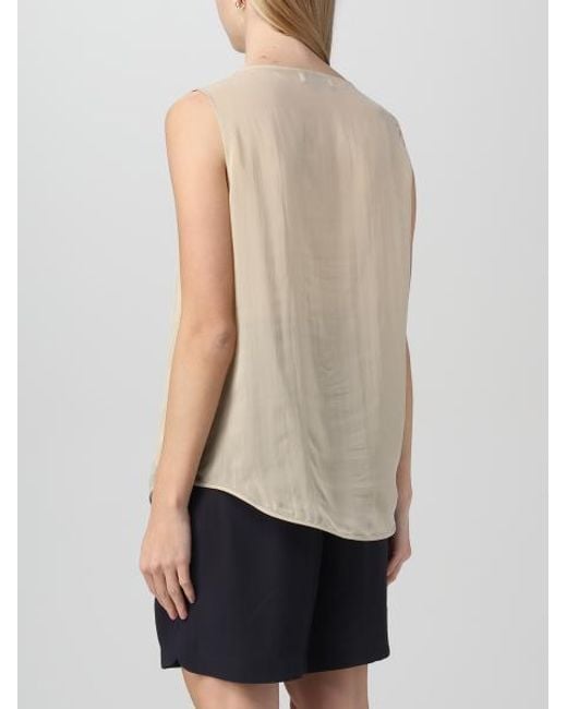 Fabiana Filippi Natural Sleeveless Vest With Round Neck