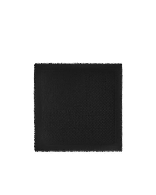 Gucci Black Gg Wool And Silk Jacquard Shawl for men