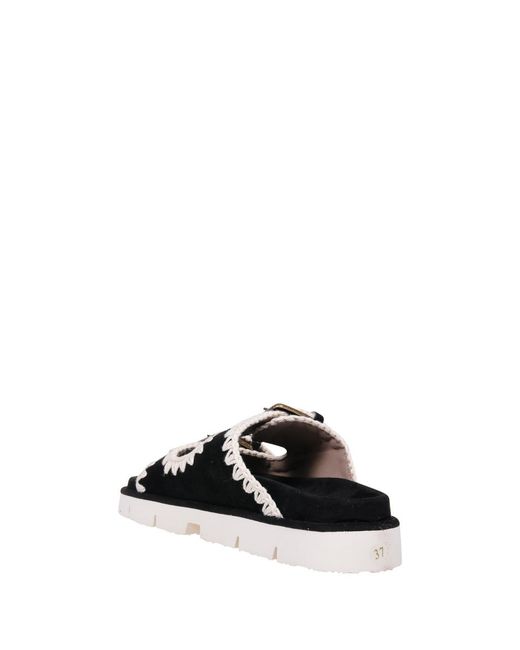 Mou Black Bio Buckle Fastened Sandals