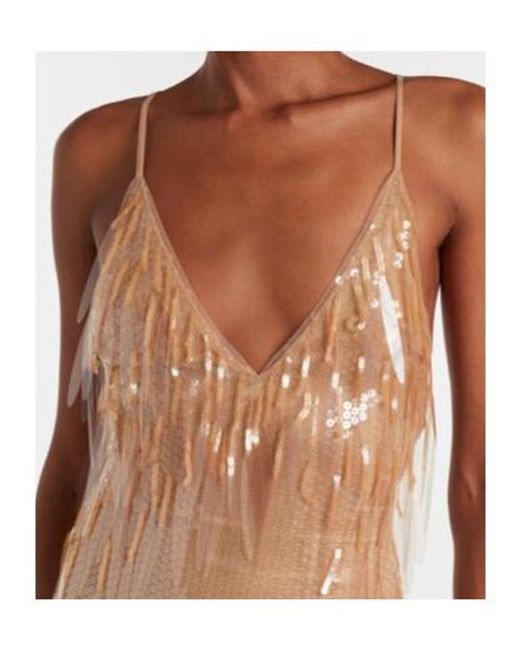 David Koma Natural Degrade Sequined Gown