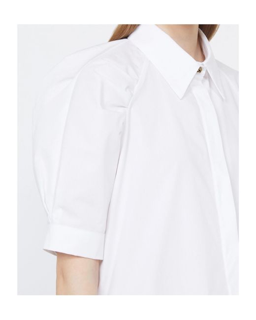Max Mara White Studio Amore Ruched Short-Sleeved Shirt