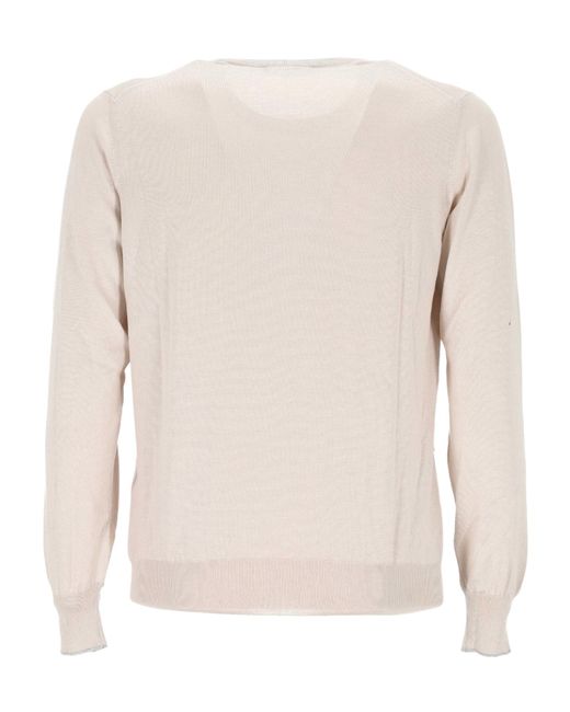 Gran Sasso Natural Fine-Knit Crew-Neck Jumper for men