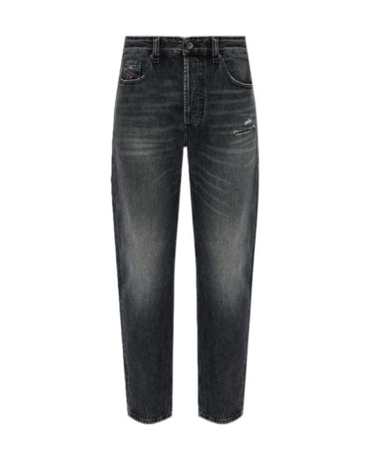 DIESEL Gray D Macs Straight-Leg Distressed Jeans for men