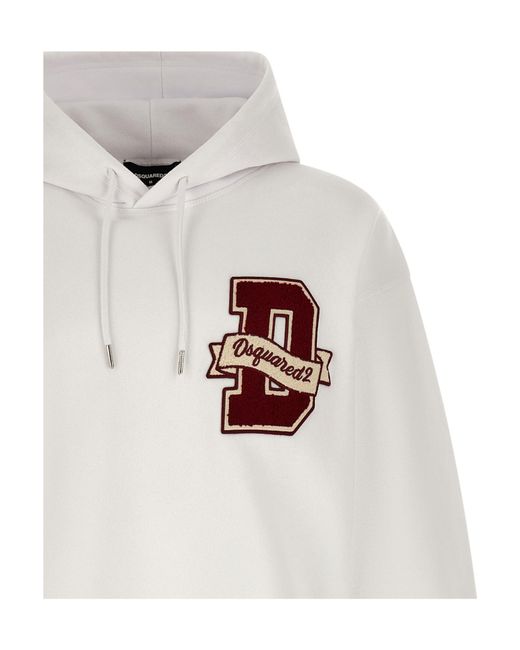 DSquared² White Logo Hoodie for men