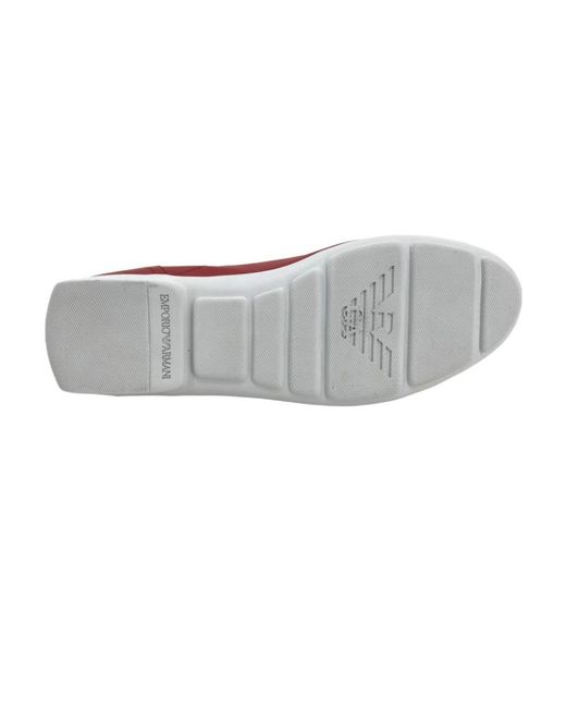 Emporio Armani Red Logo Casual Sneakers for men