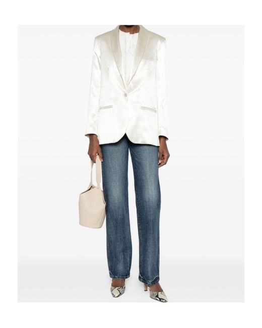 Alysi White Single-Breasted Jacket
