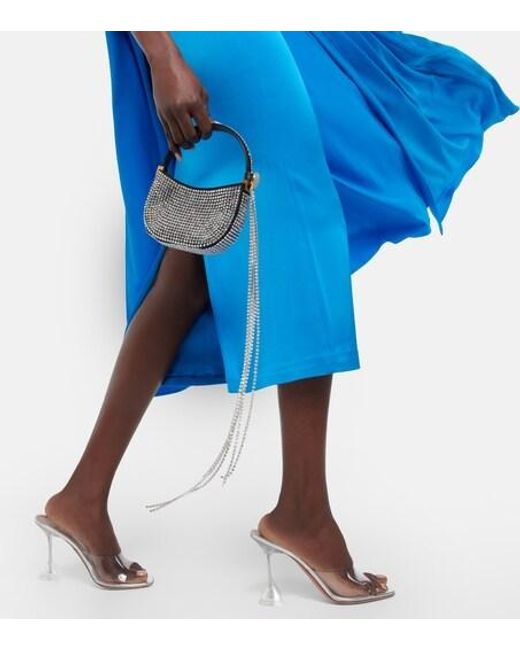 Alex Perry Blue Beckett Satin Crepe Midi Dress