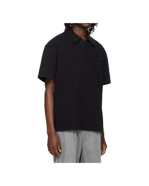 Wooyoungmi Black Stretch Cotton Polo Shirt for men