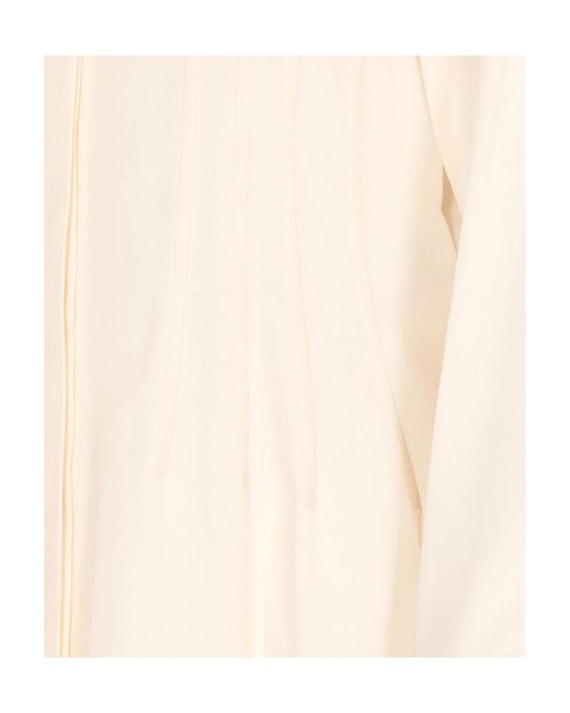 Chloé White Chloé Stitching Detailed Long-Sleeved Shirt