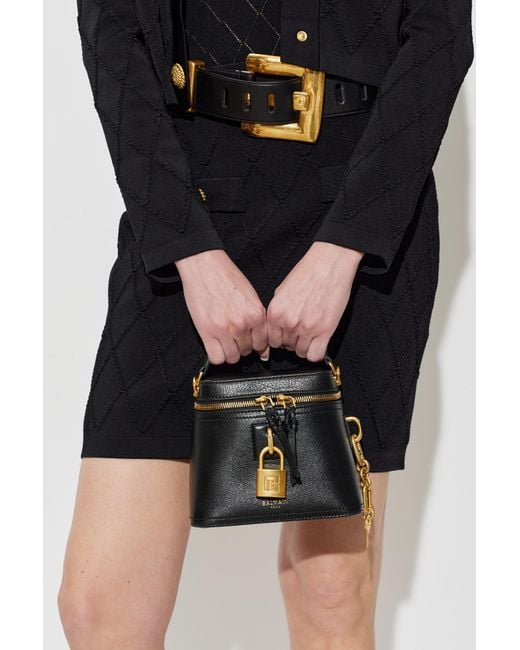 Balmain Black Pulse Vanity Shoulder Bag