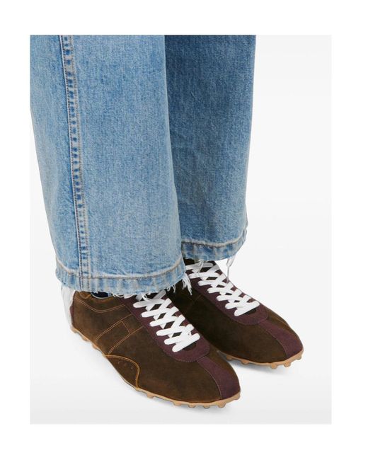 Maison Margiela Brown Suede Low-Top Sneakers for men