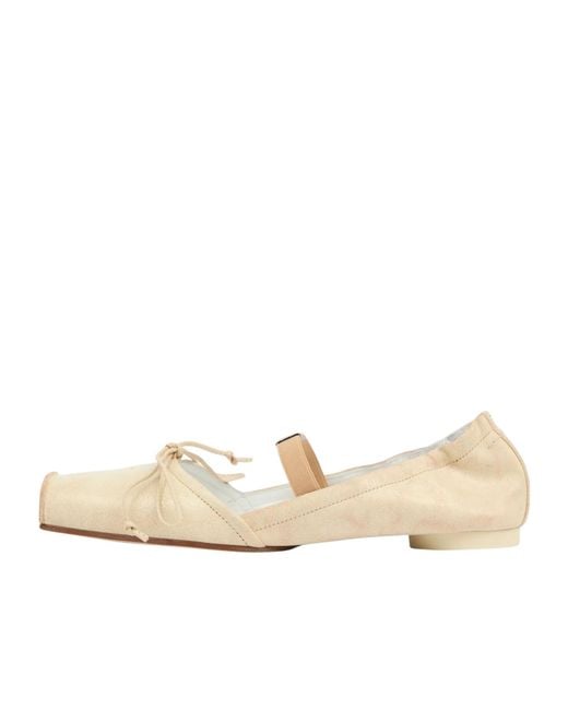 MM6 by Maison Margiela Natural Elastic Strap Ballet Flats