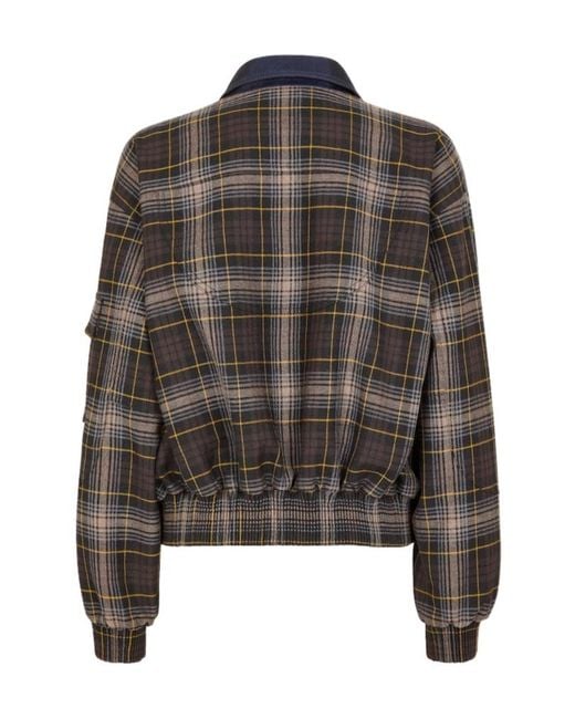 Fendi Black Checked Cropped Bomber Jacket