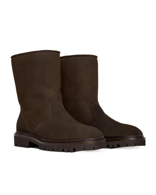 Scarosso Brown Paul Shearling-Lined Boots for men