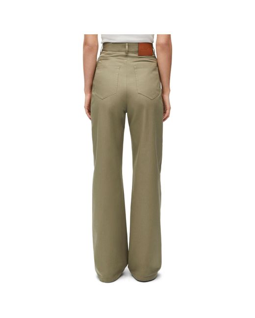 Loewe White Logo Patch High-Waist Trousers