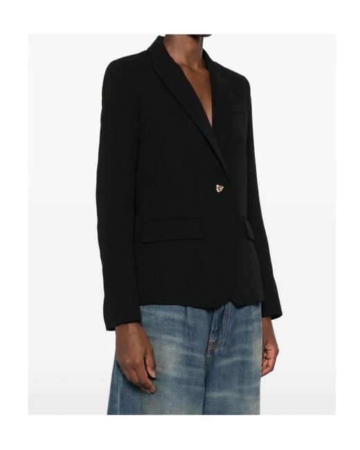 Twinset Black Heart-Button Blazer