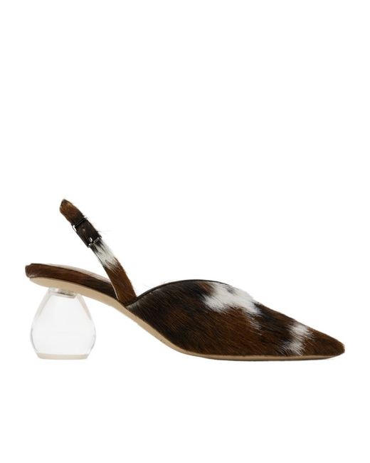 Simone Rocha Brown Pointed Slingback High-Heeled Sandals