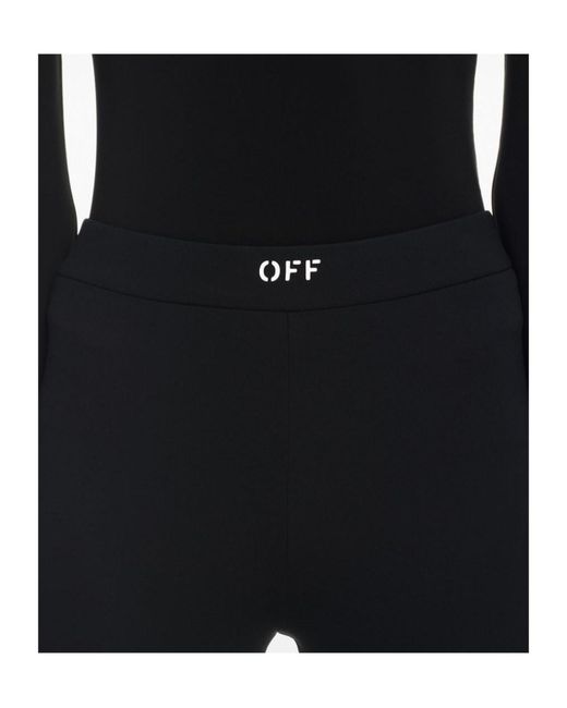 Off-White c/o Virgil Abloh Black Logo Printed Flared Leggings