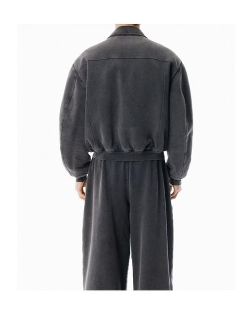 Alexander Wang Gray Oversized Zip-Up Moto Jacket for men