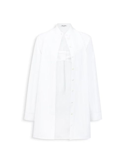 Alaïa White Alaïa Layered Poplin Shirt
