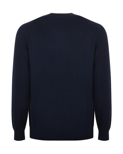 Mc2 Saint Barth Blue Embroidered Knitwear for men