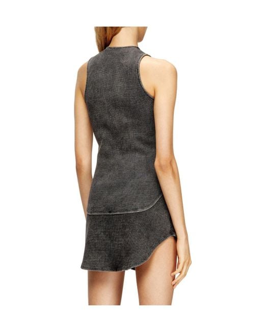 DIESEL Black Sleeveless V-Neck Top