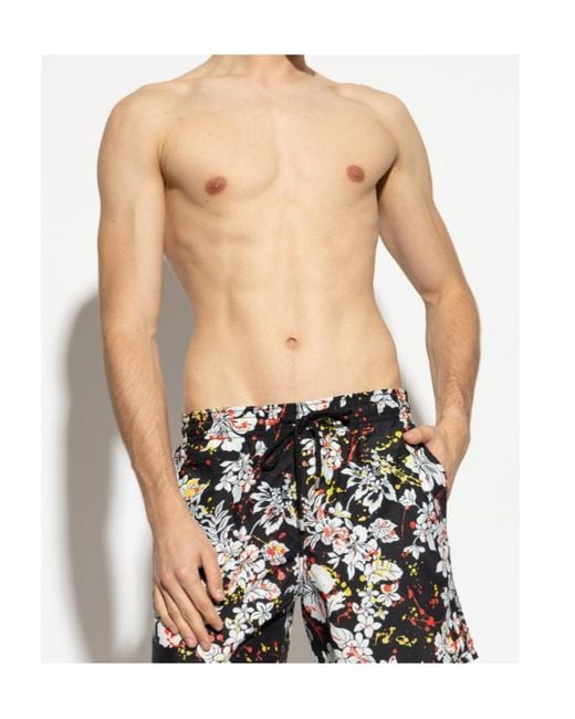 Palm Angels Black X Vilebrequin Graphic Printed Swim Shorts for men
